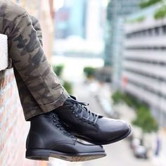 Live a little. #motivation #menswear #boots #edgy Casual Moc Toe Lace-up Work Boots, Workwear Lace-up Boots With Moc Toe And Reinforced Toe, Military Style Black Work Boots With Reinforced Toe, Wolverine 1000 Mile Boots, 1000 Mile Boots, Wolverine Boots, Military Leather Boots With Reinforced Toe, Leather Work Boots, Work Boots