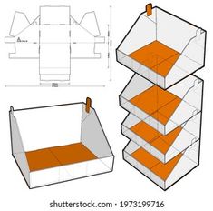 an open cardboard box with three sections cut out and ready to be put into the package