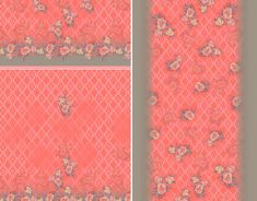 an image of a pink lace with flowers on the bottom and side, in two different ways