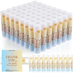 PRICES MAY VARY. Appreciation Gifts Bulk: There are 60 pcs thank you lip balms, which are designed with simple patterns and positive messages [THANK YOU for being Awesome]. These were perfect for any occupation that you want to thank for what they do Suitable Size of Appreciation Gifts: Our lip balm bulk is approx. 2.64 inches/ 6.7 cm in height, about 0.15 oz. These lip balms are the perfect addition to appreciation gifts bags with other small thank you gifts. Totally took out the concern of gen Staff Appreciation Gifts, Gifts Bags, Farewell Gifts, Staff Appreciation, Positive Messages, Appreciation Gifts, Thank You Gifts, Lip Balm, Thank You