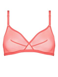 pink sheer adjustable spaghetti straps triangle cup rear hook and eye fastening Elegant Bra With Transparent Straps, Fitted Underwire Bra With Transparent Straps, Fitted Summer Bra With Transparent Straps, Fitted Bra With Transparent Straps For Summer, Summer Bra With Transparent Straps, Chic Triangle Top Bra With Straps, Pink Sheer Underwire Bra, Pink Underwire Bra With Straps, Feminine Pink Sheer Bra