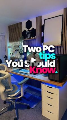 two pc's sitting on top of a desk in front of a window with the words, two pc tips you should know