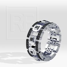 Not your typical wedding band 🎩 LaPaz #rockfordcollection  Tag someone who would love this. Style # WB008-1WB | Handcrafted in America.  #rockfordcollection #mensfashion #menstyle #mensrings #ring #luxury #weddingring #weddingband #bridal #wedding #groominspiration #groom Modern Diamond Ring With Black Diamonds, Modern Black Jewelry With Single Cut Diamonds, Modern Black Diamond Promise Ring, Modern Black Diamond Anniversary Ring, Mens Wedding Rings Gold, Emerald Engagement Ring Set, Mens Wedding Ring, Ring Luxury, Black Wedding Rings