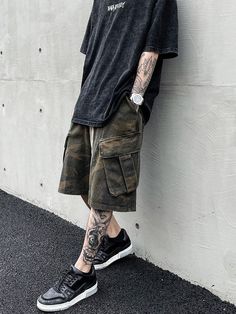 Wiaofellas - Summer Men's Cargo Shorts Party Streetwear Casual Multi-pocket Breeches Homme Loose Boardshorts Male Handsome Punk Short Pants Product Information ★M length 52cm waist 68cm hip 109cm ★L length 53cm waist 72cm hip 113cm ★XL length 54cm waist 76cm hip 117cm ★XXL length 55cm waist 80cm hip 121cm ◆Size Issue: All measurement in cm and please note 1cm=0.39inch,1 inch=2.54cm, due to the manual measurement, please allow 1-3cm difference. ◆The Size is ASIAN Size. It is 1～2 sizes smaller tha Punk Shorts, Blazer Shirt, Hot Jeans, Mens Cargo, Cargo Shorts Men, Streetwear Casual, Shirt Sale, Jacket Sale, Jeans For Sale