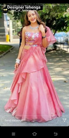 Wedding Fits, Sari Lehenga, Onion Pink, Haldi Function, Organza Lehenga, Surbhi Chandna, Mouni Roy