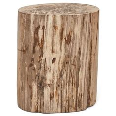 a wooden stool made out of logs on a white background