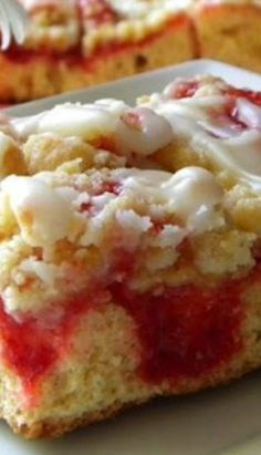 a piece of strawberry shortcake on a white plate