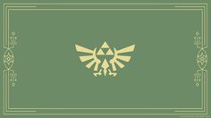 the legend of zeldan symbol on a green background with gold trimmings