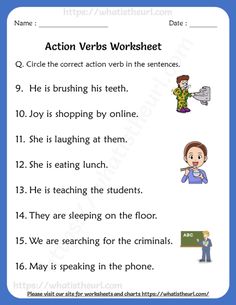 the worksheet for action verbs worksheet