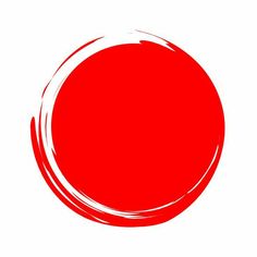 a red circle on a white background that is drawn in the style of brush strokes