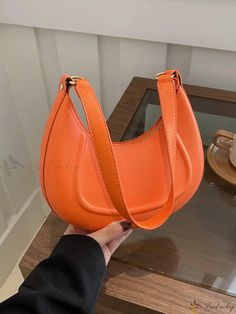 Bird in Bag - Women's Versatile Solid Color Shoulder Bag with Hard Shell Casual Orange Handheld Shoulder Bag, Casual Orange Shoulder Bag For Errands, Trendy Orange Shoulder Bag For Shopping, Casual Orange Shoulder Bag, Trendy Orange Everyday Shoulder Bag, Trendy Orange Double Handle Shoulder Bag, Trendy Orange Shoulder Bag, Trendy Orange Bucket Bag, Trendy Orange Shoulder Bag With Double Handle