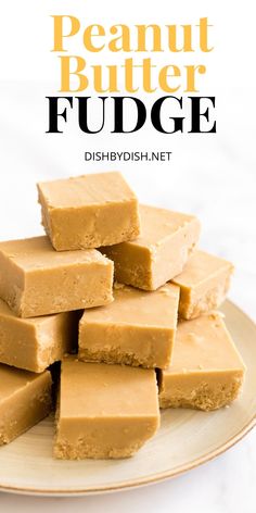 A plate of peanut butter fudge squares. Old Fashioned Peanut Butter Fudge, Best Peanut Butter Fudge, Dessert Fashion, Spark Recipes, Microwave Peanut Butter Fudge