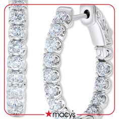 in stock Gia Certified Hoop Jewelry For Anniversary, Macy's Hoop Earrings With Prong Setting, Macy's Fine Jewelry Hoop Earrings With Prong Setting, Gia Certified White Hoop Earrings, Classic White Hoop Earrings With Halo Design, Gia Certified White Gold Hoop Jewelry, Fine Jewelry White Hoop Earrings With Prong Setting, Round Cut Diamond, Diamond Bracelet