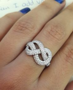 Infinity Knot Diamond Ring  The original Delux by SillyShiny, $1888.00 Knot Diamond Ring, Lux Jewelry, Lucky Ring, Tiffany Engagement Ring, Infinity Engagement Ring, Ring Cluster, Infinity Knot, Unique Diamond Rings, Pave Diamond Ring