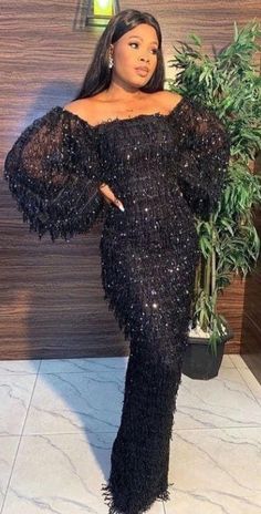 Black Lace Dress 2022, Black Ankara Fabric Party Dress, Luxury Black Lace Dress With Lace Sleeves, Dress For Funerals In Ghana, Luxury Black Lace Dress With Ruffles, Sequence Dress, Green Lace Dresses, African Bride