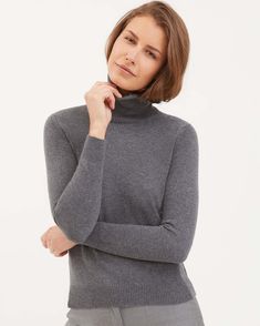 DESCRIPTIONThis turtleneck women's sweater is crafted from plain knitted kid cashmere, an extremely fine and soft fibre, obtained exclusively from the undercoat of Hircus goat kids. The mock turtleneck features a dense micro-ribbed pattern. Its precious and exclusive yarn makes this garment the luxury version of an essential knitwear item.FABRICSThe "kid cashmere" yarn is obtained from the undercoat of Hircus goats kids. The natural molt allows to harvest this precious, exclusive and ultralight Turtle Neck Sweaters, Womans Sweater, Cashmere Yarn, High Neck Sweater, Cashmere Turtleneck, Kids Coats, Mock Turtleneck, Women's Wardrobe, Knitwear Women