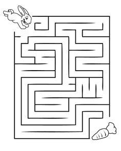 a maze with carrots and an animal in it