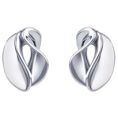 Sterling Silver Elegant Open Twist Earrings for Women