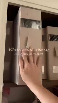 a person is opening a box with their hand on the door and it says pov you've found the best way