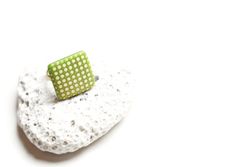 Green square ring White dots jewelry Polka dots ring Custom color ring Adjustable ring Polymer clay ring 3D effect ring Gift for her Green Geometric Jewelry For Gifts, Green Geometric Jewelry For Gift, Geometric Green Jewelry Gift, Green Geometric Jewelry Gift, Minimalist Handmade Green Ring, Trendy Geometric Green Jewelry, Trendy Green Geometric Jewelry, Ring Polymer Clay, Clay Ring