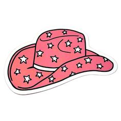 Crafted with meticulous attention to detail, the sticker features a whimsical pink cowboy hat with intricate detailing that captures the spirit of the frontier. Its durable and waterproof design ensures that it withstands the elements, making it perfect for both indoor and outdoor use. Let your creativity run wild as you personalize your belongings with this unique sticker - a nod to the rugged individualism of the cowboy lifestyle, infused with a modern and playful twist. Embrace the rodeo spirit and turn heads wherever you go - this Pink Cowboy Hat Sticker is not just an accessory, but a statement piece that reflects your free-spirited personality. Saddle up and let this sticker take you on a journey to the heart of the West, where the prairies meet the vibrant hues of pink, and the cowb Fun Pink Hats For Country Events, Fun Pink Hat For Country Events, Pink Western Cap Hat, Western Style Pink Cap, Pink Western Style Cap, Pink Wide Brim Mini Hats For Rodeo, Pink Mini Hat For Summer Rodeo, Fun Pink Fedora Hat, Pink Fedora Hat Fun Style