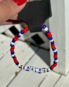 Show your school spirit with a customized handmade bracelet. School Spirit Bracelets, School Spirit Crafts, Handmade Bracelet, School Spirit, Gift Registry, Handmade Bracelets, Beaded Bracelet, Jewelry Bracelets, Accessory Gift