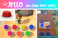 an advertisement for jello, which is being used in animal crossing and other games