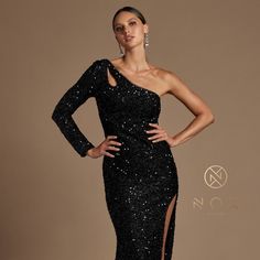 The Delightful Dress Made In A Sheath Silhouette Will Emphasize Your Curves And A Daring Cut On The Skirt Will Allow You To Move Comfortably, While An Uncountable Number Of Sparkling Sequins Sprinkling Dresses Create A Glamorous Image And One Shoulder Neckline Give Uniqueness. Length: Long Colour: Black Neckline: One Shoulder Silhouette: Sheath Sleeve: One Sleeve Back: Asymmetrical Skirt: Leg Slit Embellishments: Sequins, Front Slit Occasion: Romantic Date/Evening/Dinner, Wedding/Bridesmaid, Gra Museum Restaurant, Lavish Alice Dress, Graduation Fashion, Open Skirt, Berry Dress, Silver Cocktail Dress, Ruffle Prom Dress, Evening Dinner, One Shoulder Cocktail Dress