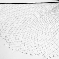 a black and white photo of a fishing net