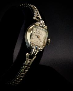 "SO DAINTY! Vintage 1963 \"Concerto\" 10k white gold plated marquise cocktail watch. A PRISTINE Mid Century Modern mechanical timepiece. Formal, women's heirloom jewelry for everyday wear. An ELEGANT, unforgettable gift. The BEST part? This watch runs perfectly! We lovingly restored and calibrated the hand-winding mechanical movement inside--for a vintage timepiece you can trust. 10k white gold filled Speidel stretch expansion bracelet. Fits wrists up to MAX 19.1cm / 7.5\". Your local jeweler ca Cocktail Bracelet, Cocktail Watch, Heirloom Jewelry, Vintage Timepiece, German Women, Heirlooms Jewelry, Mechanical Movement, Women Wrist Watch, Quality Diamonds