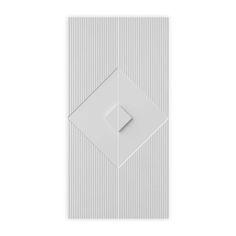 an abstract white background with lines and a square shaped object in the center, on top of