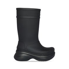 Men's Crocs™ Boot in Black | Balenciaga US Balenciaga Croc Boots Outfit, Balenciaga Croc Boots, Croc Boots Outfit, Crocs Rain Boots, Balenciaga X Crocs, Balenciaga Crocs, Croc Boots, Pink Balenciaga, Balenciaga Boots