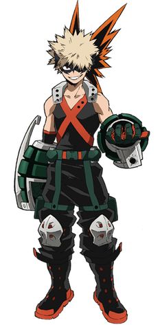 an anime character is standing with his arms crossed and one hand on his hip, while holding