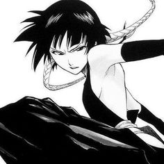 an anime character with black hair and white shirt on, leaning up against a rock