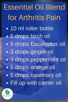 Make your own essential oil blend for arthritis pain with this simple essential oil recipe for pain. Essential Oil Roller Bottle, Joints Pain Relief, Essential Oil Roller