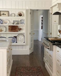 the kitchen is clean and ready to be used for dinner or desserts on the table