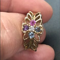 Hpnwot Genuine 14kt Yellow Gold Birthstone Ring W/Diamond, Amethyst, Aqua Marine & Pink Sapphire, Size 5.5, Band Measures 11mm Wide To 4mm, Sizeable Hpfresh Fashion Find Party9/12/2020 Multi-stone 14k Gold Gemstones For Anniversary, 14k Gold Multi-stone Gemstones For Anniversary, Yellow Gold Multi-stone Gemstones, Yellow Gold Multi-stone Gemstones Round Cut, Heirloom Multi-stone Yellow Gold Gemstones, Multi-stone Amethyst Ring In Yellow Gold, Exquisite Multi-stone Amethyst Ring For Anniversary, Exquisite Multi-stone Amethyst Anniversary Ring, Elegant Multicolor Amethyst Ring For Anniversary