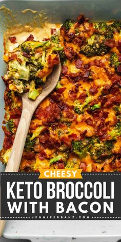 This best keto cheesy broccoli casserole is the perfect easy Easter side dish! What's better than a vegetable smothered in a cheese sauce and covered in bacon? Try this easy casserole recipe that's gluten-free! Cheesy Bacon Broccoli, Keto Loaded Broccoli, Keto Cheesy Broccoli, Keto Broccoli Casserole, Broccoli With Bacon, Keto 2023, Keto Vegetables, Cheesy Broccoli Casserole, Bacon Casserole