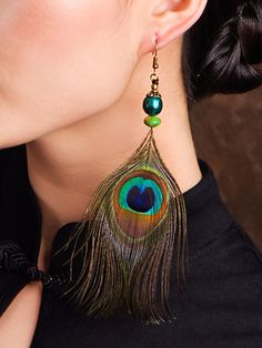 Ethnic Style Retro Peacock Feather Earrings GREEN-FREE SIZE Peacock Jewelry, Peacock Feather Earrings, Engagement Party Gifts, Peacock Earrings, Engagement Earrings, Daily Hairstyles, Holiday Earrings, Feather Jewelry, Vintage Type