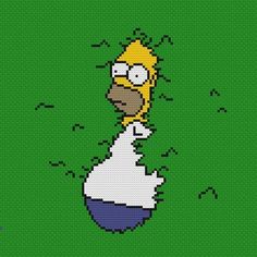 the simpsons character is depicted in pixel art