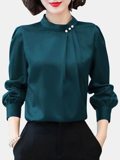 가을 패션, Beautiful Blouses, Ladies Tops Fashion, Women Tops, Fashion Tops, Stylish Dresses