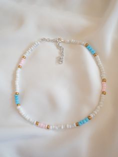 Soft pastel colored necklace with adjustable length to fit any size. Makes great gift for friends and family. Beautiful beaded necklace/ choker. It's a great piece jewelry for the summertime and even for the  cold winter months. Size of beads - 4mm Helpful tips to make sure your product lasts s long as possible: -beads are waterproof although the color will fade faster if interacts with water -string is fully waterproof Pastel Pallet, Winter Necklace, Beautiful Beaded Necklaces, Colored Necklace, Idea Gift, Necklace Choker, Colourful Necklace, Beads Necklace, Helpful Tips