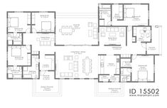 the floor plan for an apartment with three bedroom and two bathrooms, including one living room