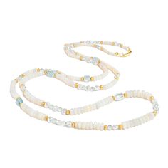 18K yellow gold, crystal opal 280cts, aquamarine CFW pearls, Keshi pearls As shown with: Opal Slices & Peridot Earrings, Black Crystal Opal & Gold Ring, Boulder Opal Pendant, and Gold Geometric Link Necklace. • 0.34" (0.86cm) maximum width of necklace • 58" (147.32cm) length of necklace • 18K gold goldhook & eye clasp • One of a kind Opal Beaded Necklace With Gemstone Beads, Luxury Yellow Gold Opal Necklace, Luxury Opal Necklaces With Gemstone Accents, Opal Gold Ring, Peruvian Opal Necklace, Luxury Artisan Opal Necklace, Boulder Opal Pendant, Peridot Earrings, Opal Ring Gold