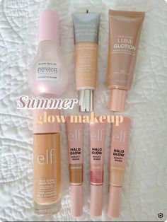 #elf #makeup #tiktok #skincare Summer Glow Makeup, Halo Glow, Glow Makeup, Makeup List, Glowing Makeup, Makeup Looks Tutorial