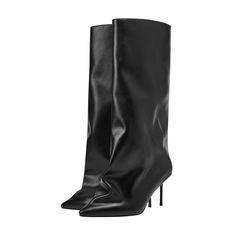 PRICES MAY VARY. Classic And Fashion: With a pointy toes and stiletto sculptural heels tall boots, elegant and comfy, elongate your leg curves visually. Knee High Boots Women: Crafted from smooth finish PU leather, breathable lining and padded insole, these womens knee high boots are comfortable in all seasons. PULL-ON CONVENIENCE: With a pull-on design, the knee-high boots are easy to put on and take off, saving you time. These Women's Knee High Boots feature a slouchy and stretchy vegan leathe Sculptural Heels, Boots Elegant, Fold Over Boots, Heel Knee High Boots, Vegan Leather Boots, Slouchy Boots, Girly Shoes, Womens Knee High Boots, Edgy Look