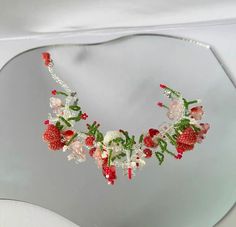 Beaded strawberry bracelet,Flower bracelet,Strawberry necklace,Beaded flowers necklace 🍓Size：The bracelet about（16cm+5cm）The necklace is about（38cm+5cm） 🍓Made to order：100% handmade 🍓Both bracelets and necklaces can be chosen. The beads used in bracelets are more than in necklaces, so the bracelet will be more expensive than the necklace 🍓Wonderful gift for her：mom, daughter, girlfriend, sister  🍓With tracking number：can check the logistics information  🍓If you have any questions, please feel free to contact me Beaded Strawberry Bracelet, Bead Strawberry, Beaded Strawberry, Strawberry Bracelet, Strawberry Necklace, Bracelet Flower, Handmade Jewelry Tutorials, Bracelets And Necklaces, Necklace Beaded