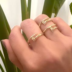 Gold filled 18 kts gold Size: Adjustable Nail Ring, Gold Filled, Nails, Ring, Gold