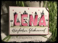 a card with the word lena written in german