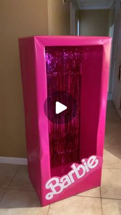 a pink box with the word barbie on it